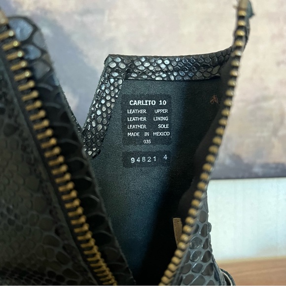 Freebird Carlito Snake Boots Black leather snake skin US Size 10 - fits 9 1.5 - Picture 7 of 9